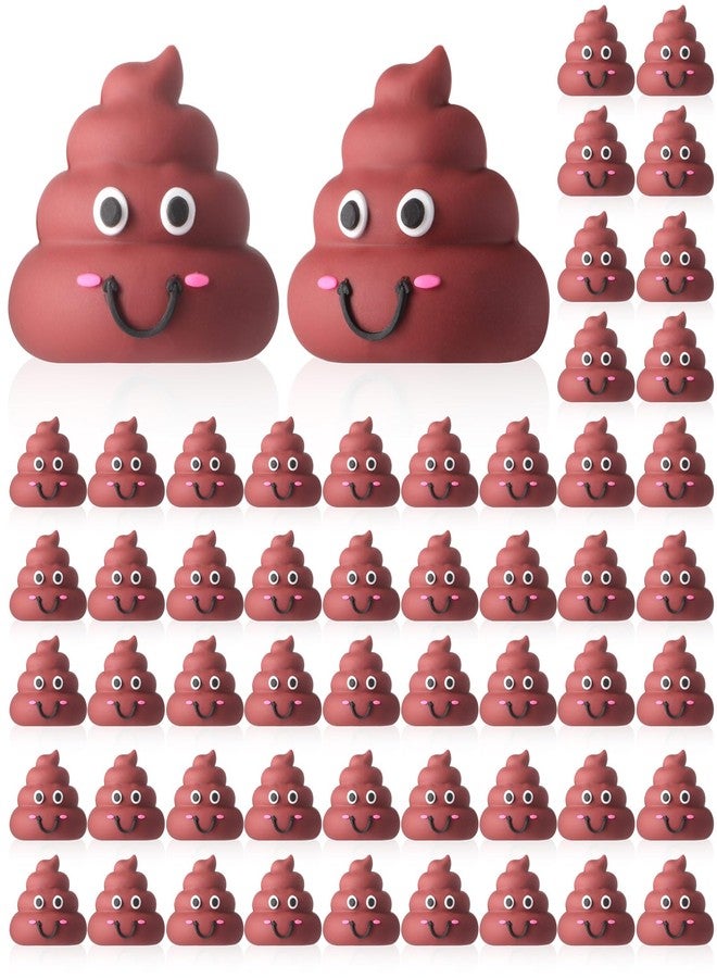 WinnerWhy 25 Pcs Mini Poop Figures Small Poop Figurines Poo Toys Fake Poop Classic Brown Poop Rubber Poop for Prank Hide Seek Goodie Bags Piñata Stuffers Party Supplies Gifts Easter Egg Fillers - Image 1